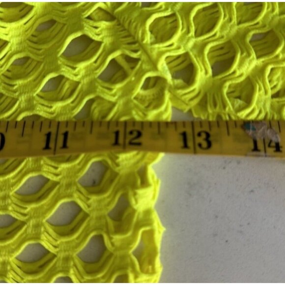 Neon Yellow Fishnet Long Sleeve Top - Picture 7 of 9
